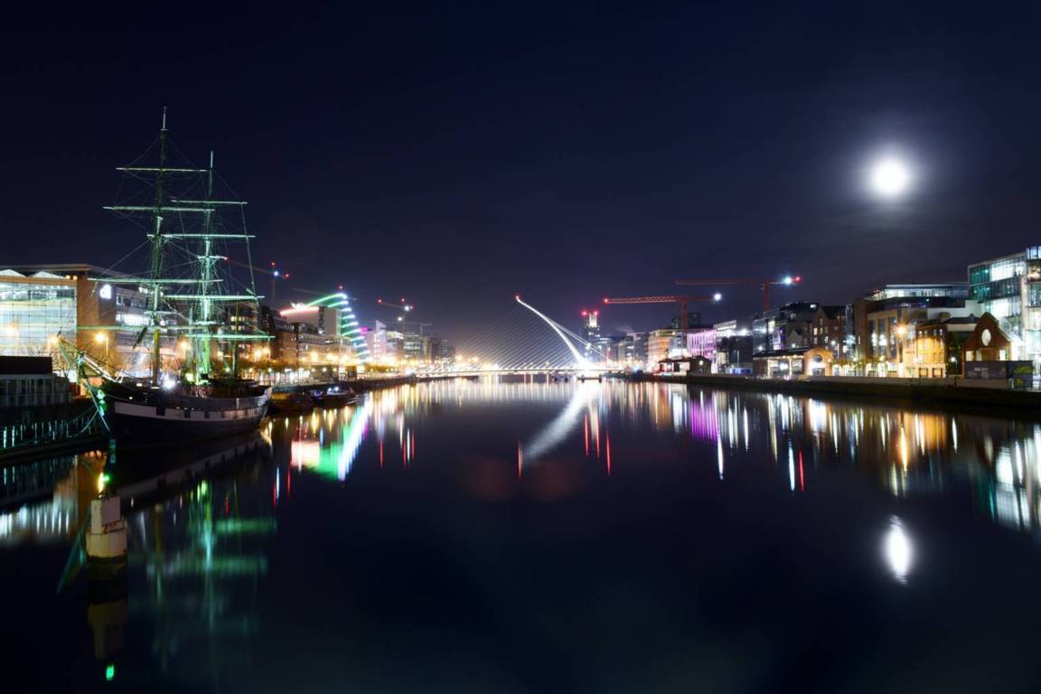 Dublin dock by night